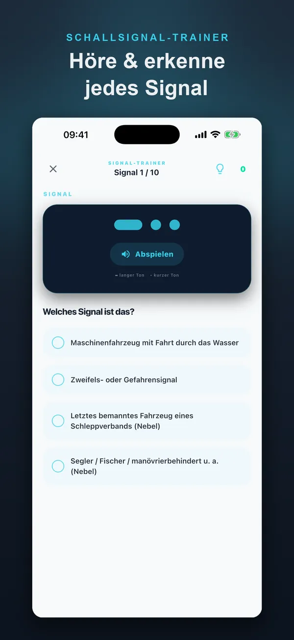 SKIPPR Schallsignal-Trainer — Schallsignale hören und im Quiz erkennen